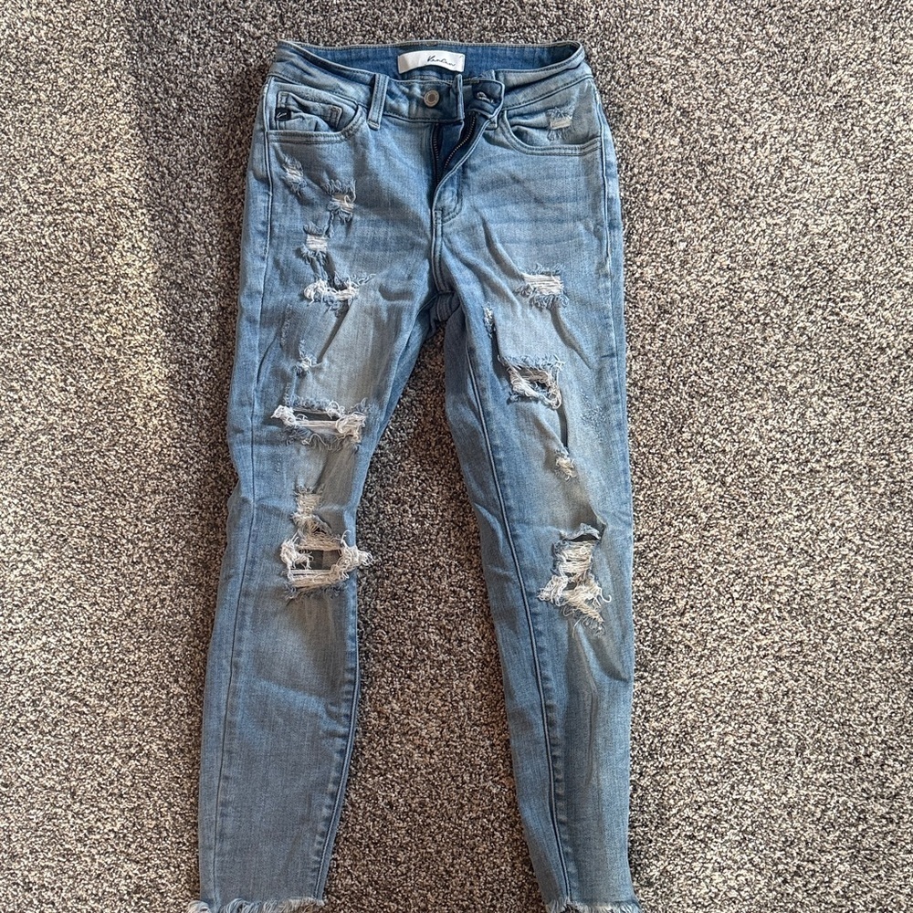 KanCan Light Blue Distressed Skinny Jeans Size 3/25